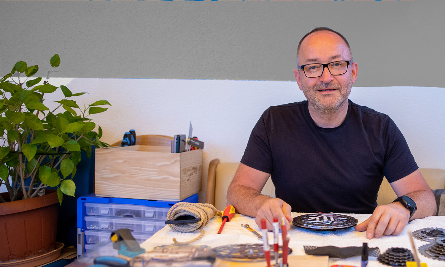 Andreas Preiser bei der Arbeit